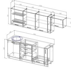 Кухонный гарнитур Лада 2550 (Стол. 26мм) в Коротчаево - korotchaevo.mebel24.online | фото 2