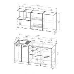 Кухонный гарнитур Лариса стандарт 4 1600 мм в Коротчаево - korotchaevo.mebel24.online | фото 2