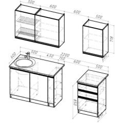 Кухонный гарнитур Ноктюрн стандарт 1600 мм в Коротчаево - korotchaevo.mebel24.online | фото 2