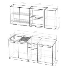 Кухонный гарнитур Ольга макси 3 1800 мм в Коротчаево - korotchaevo.mebel24.online | фото 2