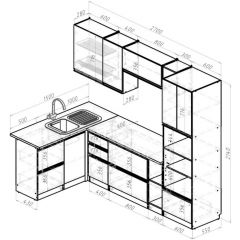 Кухонный гарнитур Равенна мега прайм 1500х2700 мм в Коротчаево - korotchaevo.mebel24.online | фото 2