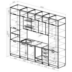 Кухонный гарнитур Сапфир 2 3000 мм в Коротчаево - korotchaevo.mebel24.online | фото 2