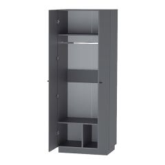 Квадро ШК-1 Шкаф 2дв. (ЛДСП графит) в Коротчаево - korotchaevo.mebel24.online | фото 2