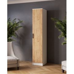 ЛАРС Пенал Белый/Дуб крафт золотой в Коротчаево - korotchaevo.mebel24.online | фото