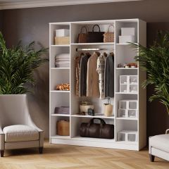 ЛАРС Шкаф комбинированный 1,6 с зеркалом Белый в Коротчаево - korotchaevo.mebel24.online | фото 2
