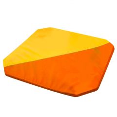 Мат гимнастический 1,3x1,3x0,05м складной скошенные углы цв.оранжевый-желтый в Коротчаево - korotchaevo.mebel24.online | фото