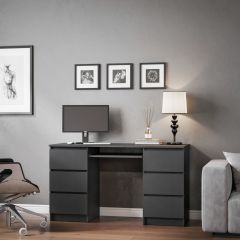 МОРИ МС-2 Стол 6 ящиков (графит) в Коротчаево - korotchaevo.mebel24.online | фото