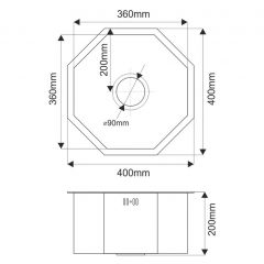 Мойка D400B Octavia MELANA Profline 1,2/200 ГРАФИТ врезная фигурная D400B в Коротчаево - korotchaevo.mebel24.online | фото 3