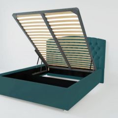 Кровать Берлин с ПМ 1200 (велюр бирюзовый) в Коротчаево - korotchaevo.mebel24.online | фото 2