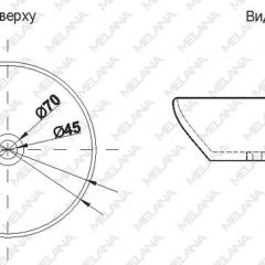 Накладная раковина melana mln-t4022-g28 (золото) в Коротчаево - korotchaevo.mebel24.online | фото 2