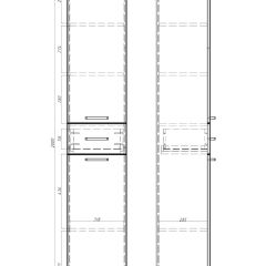 Пенал напольный Контраст 35 с верхним ящиком В1 правый АЙСБЕРГ (DA2707P) в Коротчаево - korotchaevo.mebel24.online | фото 5