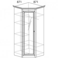 Шкаф угловой №641 "Флоренция" Фасад глухой (угол 871*871) Дуб оксфорд в Коротчаево - korotchaevo.mebel24.online | фото 2