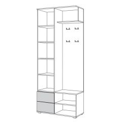 Прихожая Куба (модульная) Дуб Сонома/Белый премиум в Коротчаево - korotchaevo.mebel24.online | фото 20