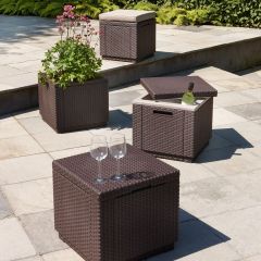 Пуфик Куб с подушкой (Cube with cushion) коричневый - серо-бежевый* в Коротчаево - korotchaevo.mebel24.online | фото 3