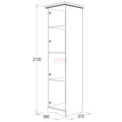 Шкаф 1-но дверный для белья Ольга 1Н в Коротчаево - korotchaevo.mebel24.online | фото 2