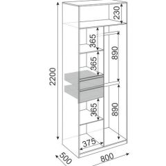 Шкаф 2 двери Глэдис М22 (ЯШС/Белый) в Коротчаево - korotchaevo.mebel24.online | фото 3