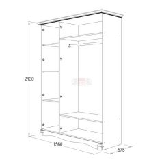 Шкаф 3-х дверный Ольга-1Н для одежды и белья в Коротчаево - korotchaevo.mebel24.online | фото 2