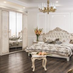 Шкаф 4-х створчатый (1+2+1) с Зеркалом "Патрисия" (крем) в Коротчаево - korotchaevo.mebel24.online | фото 3