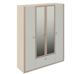 Шкаф 4 двери Глэдис М24 (ЯШС/Белый) в Коротчаево - korotchaevo.mebel24.online | фото