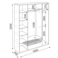 Шкаф 4 двери Глэдис М24 (ЯШС/Белый) в Коротчаево - korotchaevo.mebel24.online | фото 3