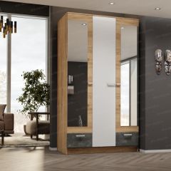 Шкаф Адель 1200 (дуб вотан/белый глянец) в Коротчаево - korotchaevo.mebel24.online | фото