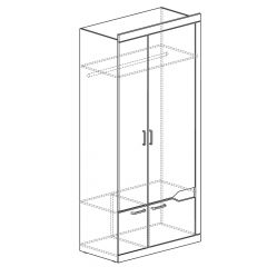 Шкаф для платья и белья 2-дв № 318 Ронда в Коротчаево - korotchaevo.mebel24.online | фото 2