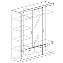 Шкаф для платья и белья 3-дверный № 310 Ронда в Коротчаево - korotchaevo.mebel24.online | фото 2