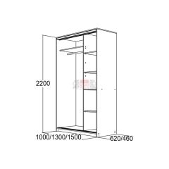 МИРАЖ 13.1 (620) Шкаф для платья и белья в Коротчаево - korotchaevo.mebel24.online | фото 5