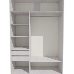 Шкаф-купе 1300 серии SILVER S1+S1+B2+PL2 (2 ящика+1 штанга+1 полка) профиль «Серебро» в Коротчаево - korotchaevo.mebel24.online | фото 2