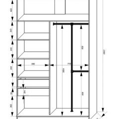 Шкаф-купе 1400 серии SOFT D8+D2+B2+PL4 (2 ящика+F обр.штанга) профиль «Графит» в Коротчаево - korotchaevo.mebel24.online | фото 3
