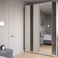 Шкаф-купе 1500 серии SILVER S4+S3Z+B2+PL1 (2 ящика+1 штанга) профиль «Серебро» в Коротчаево - korotchaevo.mebel24.online | фото