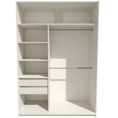 Шкаф-купе 1600 серии SOFT D6+D6+B2+PL3 (2 ящика+2штанги) профиль «Капучино» в Коротчаево - korotchaevo.mebel24.online | фото 2
