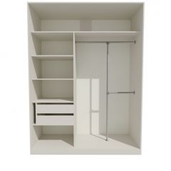 Шкаф-купе 1700 серии NEW CLASSIC K4+K4+B2+PL4 (2 ящика+F обр. штанга) профиль «Капучино» в Коротчаево - korotchaevo.mebel24.online | фото 2