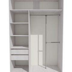 Шкаф-купе 1700 серии SILVER S3+S4+B2+PL4 (2 ящика+F обр.штанга) профиль «Серебро» в Коротчаево - korotchaevo.mebel24.online | фото 2