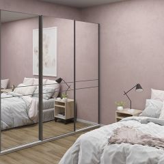 Шкаф-купе 2400 серии SOFT D4+D4+D4+B22+PL1 (по 2 ящика лев/прав+1штанга) профиль «Графит» в Коротчаево - korotchaevo.mebel24.online | фото