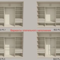 Шкаф-купе 2400 серии SOFT D4+D4+D4+B22+PL1 (по 2 ящика лев/прав+1штанга) профиль «Графит» в Коротчаево - korotchaevo.mebel24.online | фото 5