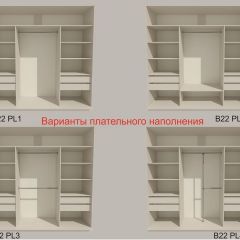 Шкаф-купе 2400 серии SOFT D5+D5+D5+B22+PL4 (по 2 ящика лев/прав+2штанги) профиль «Графит» в Коротчаево - korotchaevo.mebel24.online | фото 4