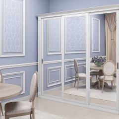 Шкаф-купе 2450 серии NEW CLASSIC K1+K1+K1+B22+PL4 (по 2 ящика лев/прав+F обр.штанга) профиль «Капучино» в Коротчаево - korotchaevo.mebel24.online | фото