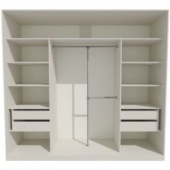Шкаф-купе 2450 серии NEW CLASSIC K1+K1+K1+B22+PL4 (по 2 ящика лев/прав+F обр.штанга) профиль «Капучино» в Коротчаево - korotchaevo.mebel24.online | фото 2