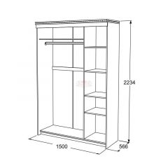 Шкаф-купе 3-х дверный Ольга-13 (1500) в Коротчаево - korotchaevo.mebel24.online | фото 2