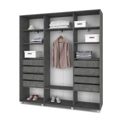 МАРТИН Шкаф-купе Камень темный (2000*450) М401 в Коротчаево - korotchaevo.mebel24.online | фото 4