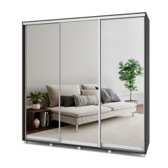 МАРТИН Шкаф-купе с зеркалами Венге (2200*450) М423 в Коротчаево - korotchaevo.mebel24.online | фото