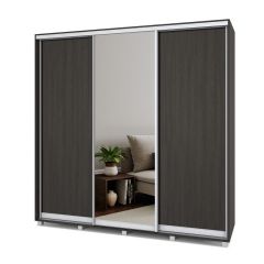 МАРТИН Шкаф-купе с зеркалом Венге (2200*450) М422 в Коротчаево - korotchaevo.mebel24.online | фото