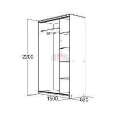 МИРАЖ 15.1 (620) Шкаф для платья и белья в Коротчаево - korotchaevo.mebel24.online | фото 2