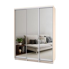 РОЛАНД Шкаф-купе с зеркалами Млечный дуб (450*1700)  Р473 в Коротчаево - korotchaevo.mebel24.online | фото