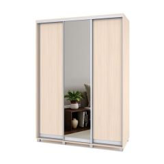 РОЛАНД Шкаф-купе с зеркалом Млечный дуб (450*1600) Р462 в Коротчаево - korotchaevo.mebel24.online | фото 2