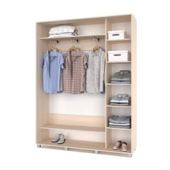 РОЛАНД Шкаф-купе с зеркалом Млечный дуб (450*1700) Р472 в Коротчаево - korotchaevo.mebel24.online | фото 2