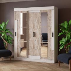 Шкаф-купе ТВИСТ Белый/Дуб юкон в Коротчаево - korotchaevo.mebel24.online | фото