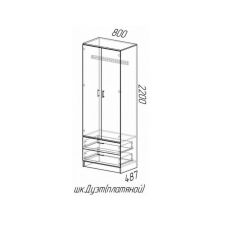 Шкаф платяной Дуэт с ящиками (Ясень шимо темный/светлый) в Коротчаево - korotchaevo.mebel24.online | фото 2