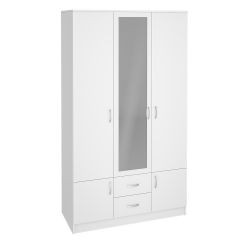 Шкаф Ронда ШК-3 с зеркалом (Белый) в Коротчаево - korotchaevo.mebel24.online | фото